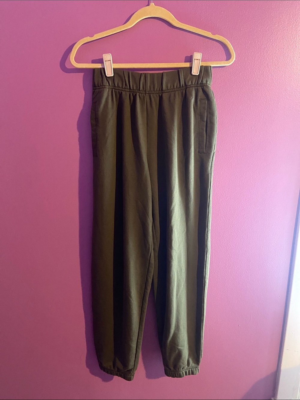 NWT aerie Olive Green Track Joggers with Pockets